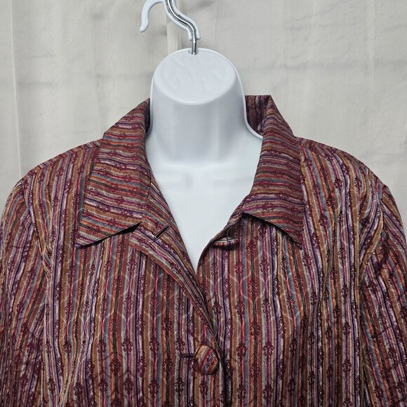 Coldwater Creek Purple Striped Boho Jacket Retro PXL - Picture 2 of 12